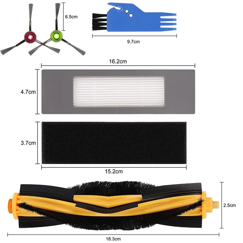 For Ecovacs DEEBOOT OZMO T8+ / T8 AIVI / T8 Max Ecovacs DEBOT N8+ / N8 Plus / N8 Pro Spare Parts Main Side Brush