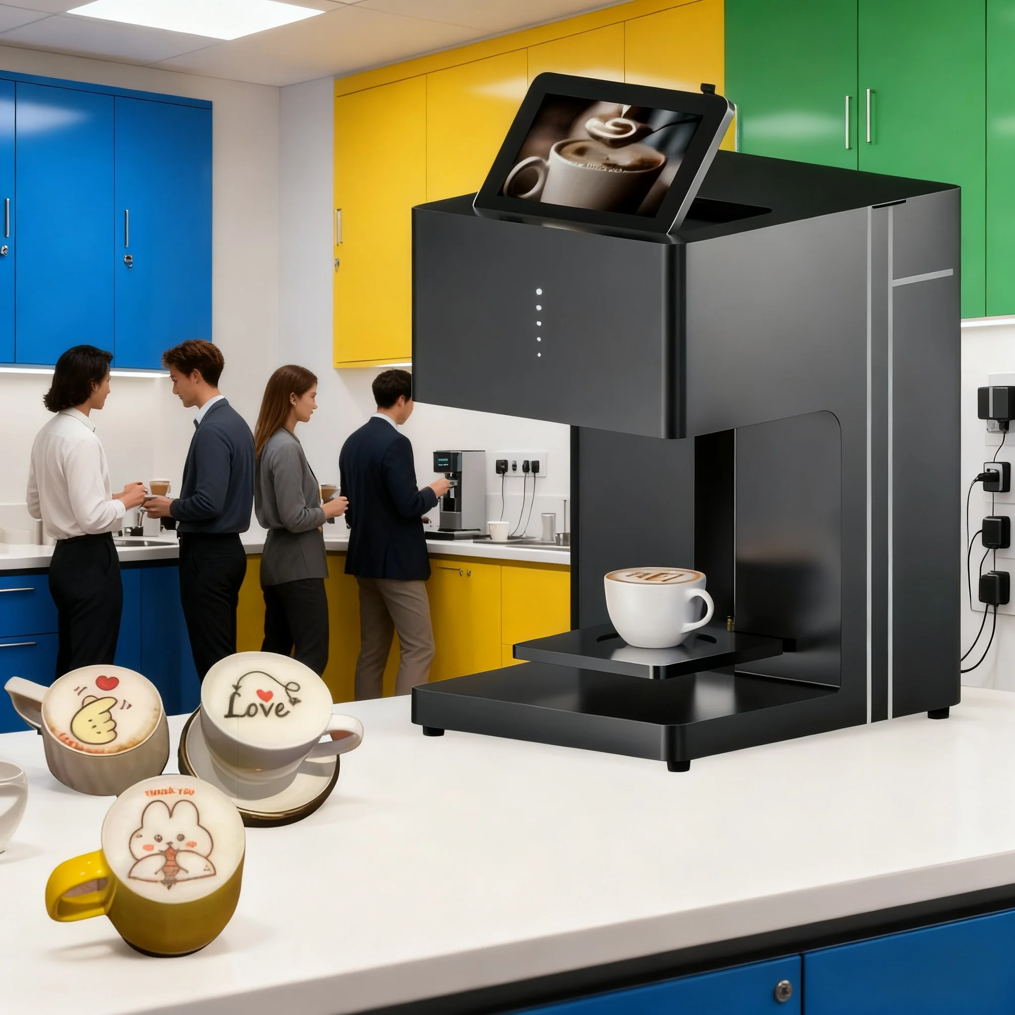 طابعة فنية للاتيه القهوة الأوتوماتيكية الذكية STLF JW Evebot |   للصور ثلاثية الأبعاد وطباعة نمط DIY على الكابتشينو |   المنزل والتجاري