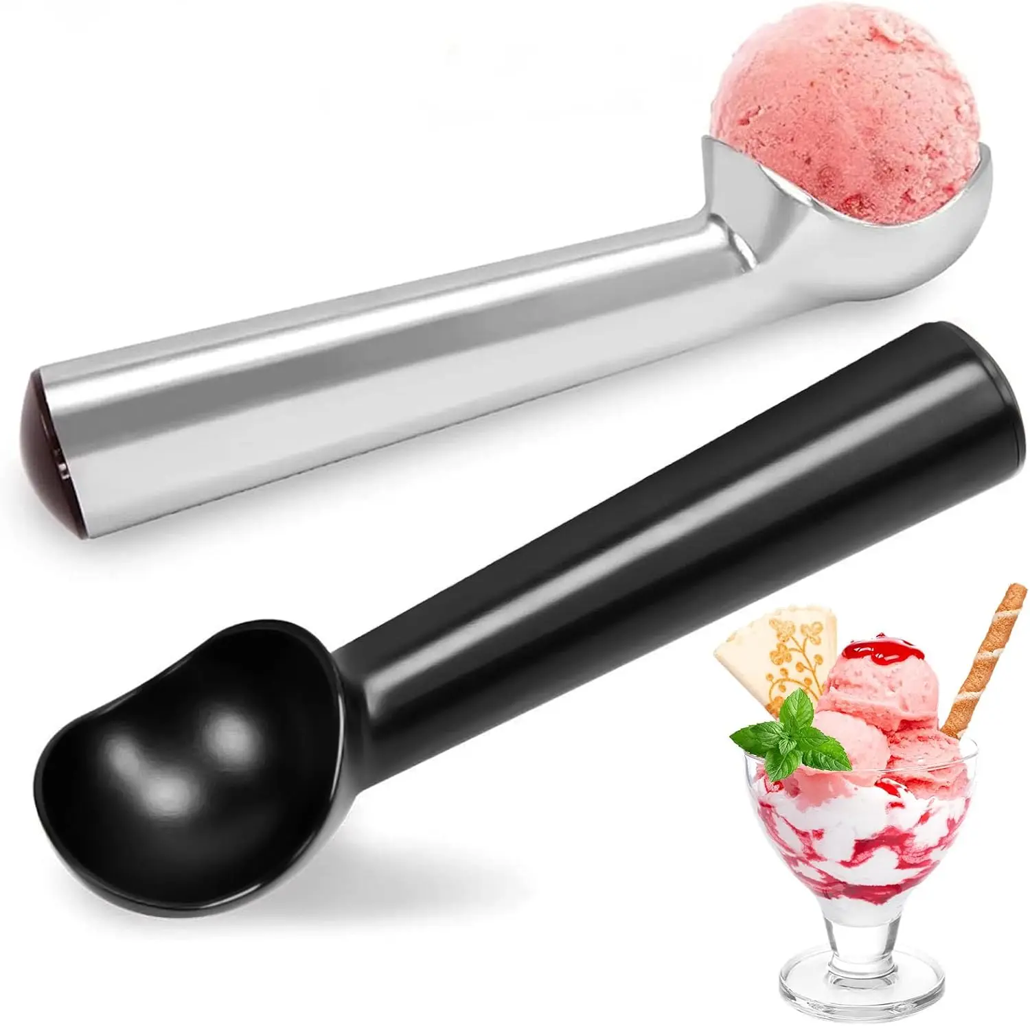 

Ice Cream Scoop 2-Pack, 7 Inch Nonstick Aluminum Scooper Dishwasher Safe