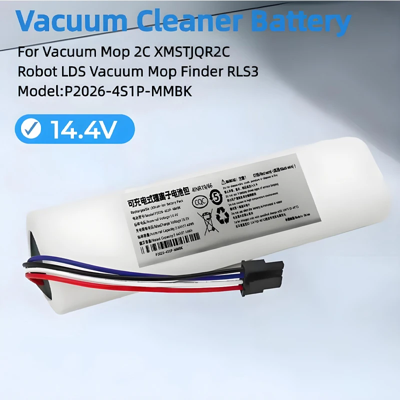 

14.4V Li-ion Battery P2026-4S1P-MMBK for Xiaomi Mijia 2C Robot Vacuum Mop XMSTJQR2C Finder RLS3 Laser Cleaner Replacement Part