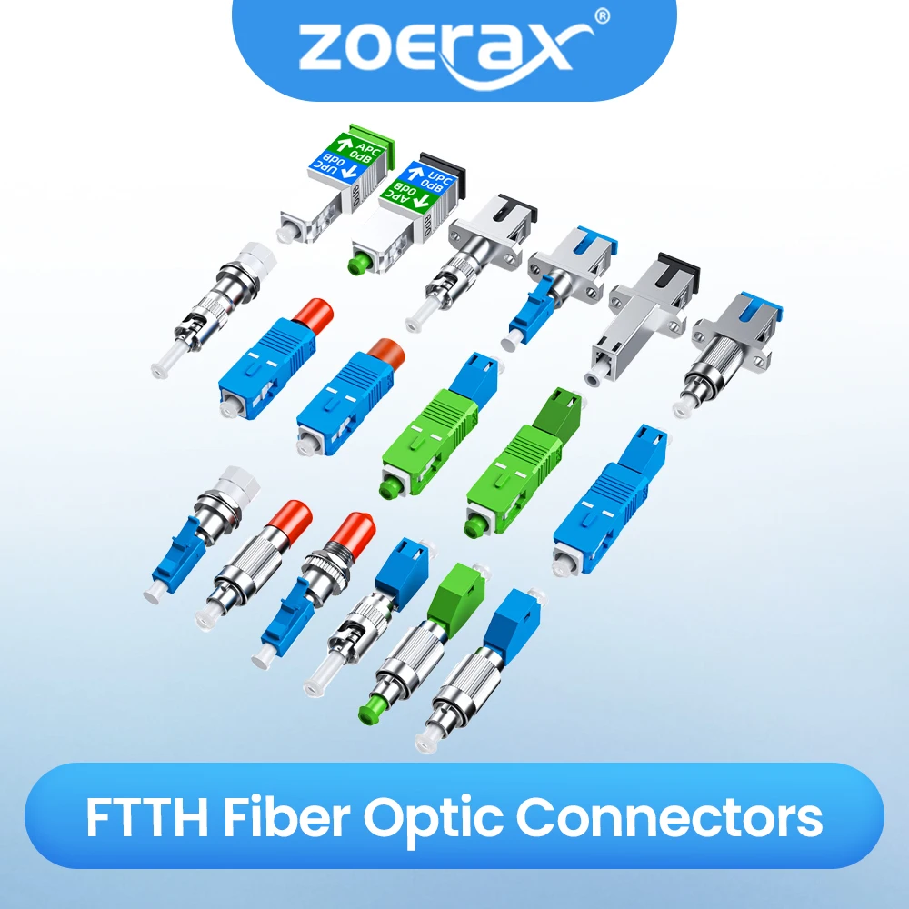 ZoeRax FC SC ST LC Male to Female Fiber Optic Connector FTTH Singlemode Adapter for Visual Fault Locator Optical Power Meter