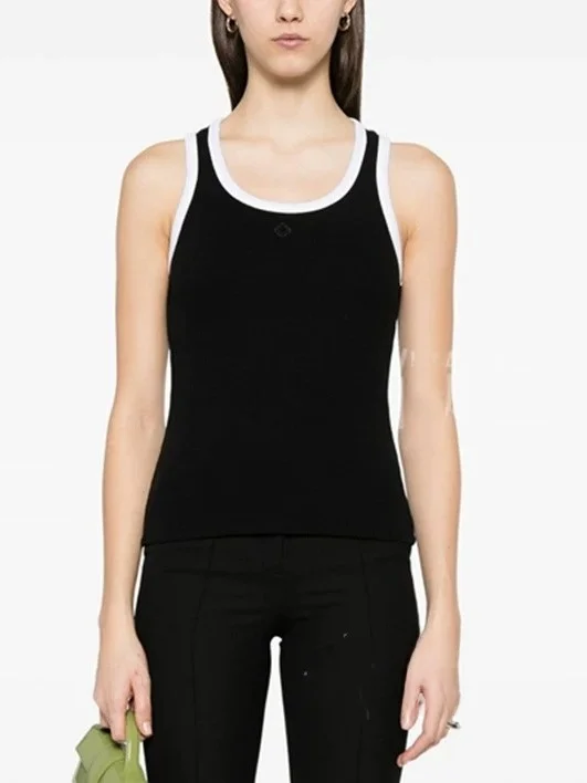 

High-End Version Bla Knitted Vest Simple Casual Sle Slimming Women's Summer New Arrival Faion European French Sle