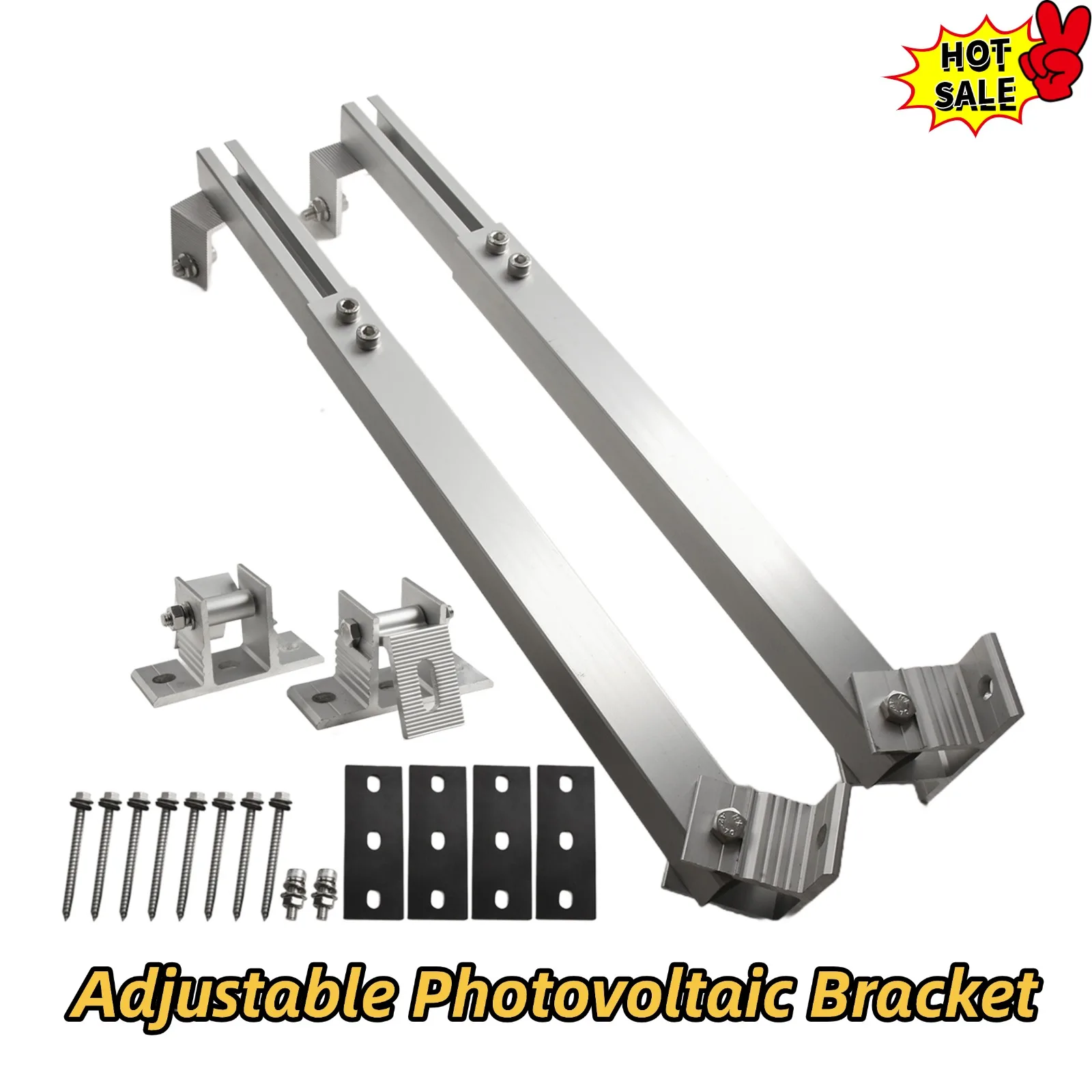 دعامات تركيب الألواح الشمسية القابلة للتعديل تركيب سريع مع مشابك من الفولاذ المقاوم للصدأ للطاقة الشمسية خارج الأرض 15-30 درجة