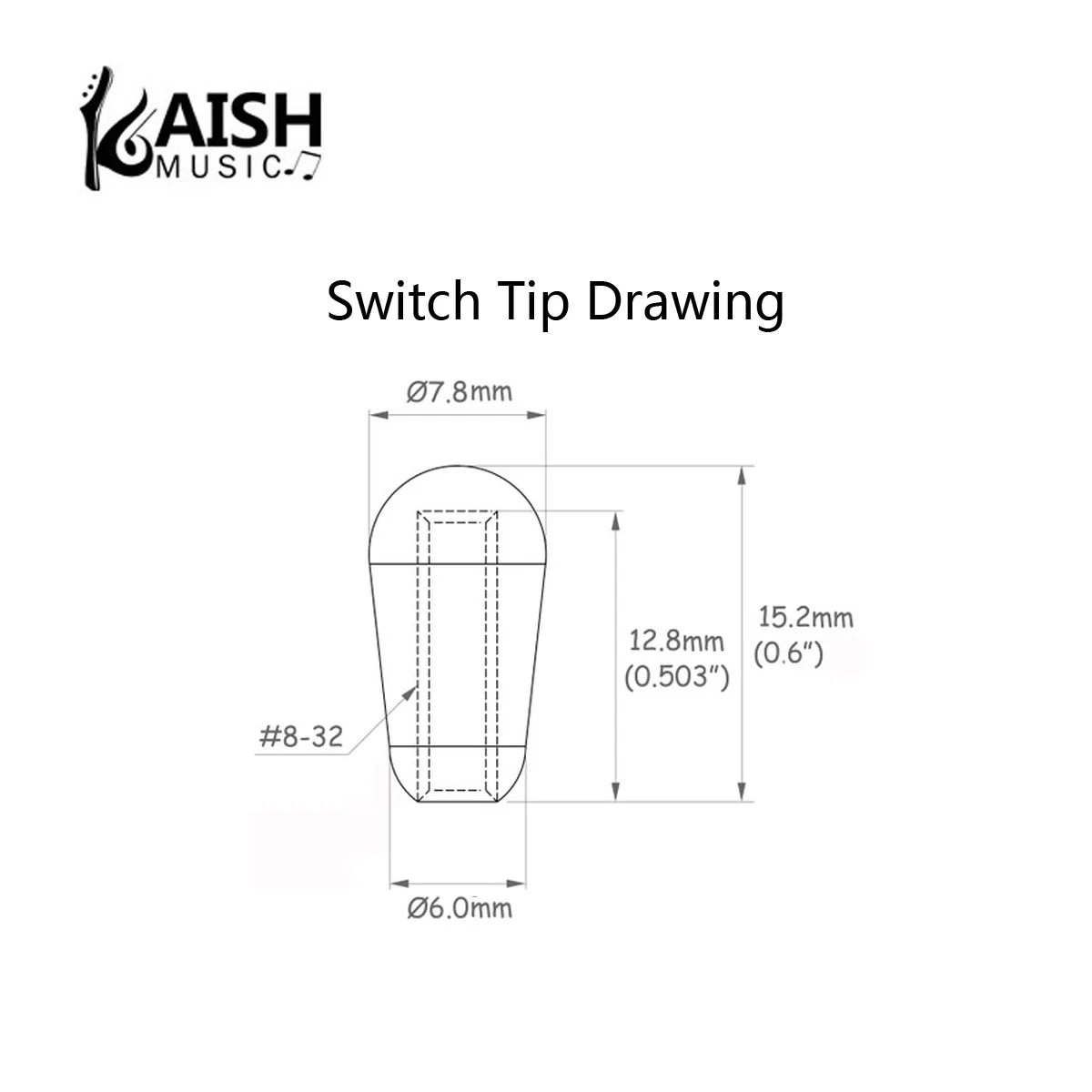 Dopro 10-Pack American #8-32 Thread 3 Way Toggle Switch Cap Tip Switch Knob for USA Gibson Pickup Switch/Switchcraft Switch