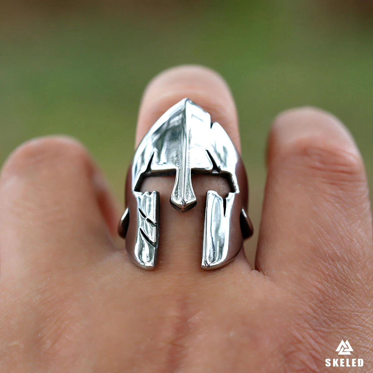 Nordic Viking Spartan Mask Ring Men\'s Stainless Steel Hip-hop Punk Biker Ring Fashion Charm Creative Male Jewelry Gift Wholesale