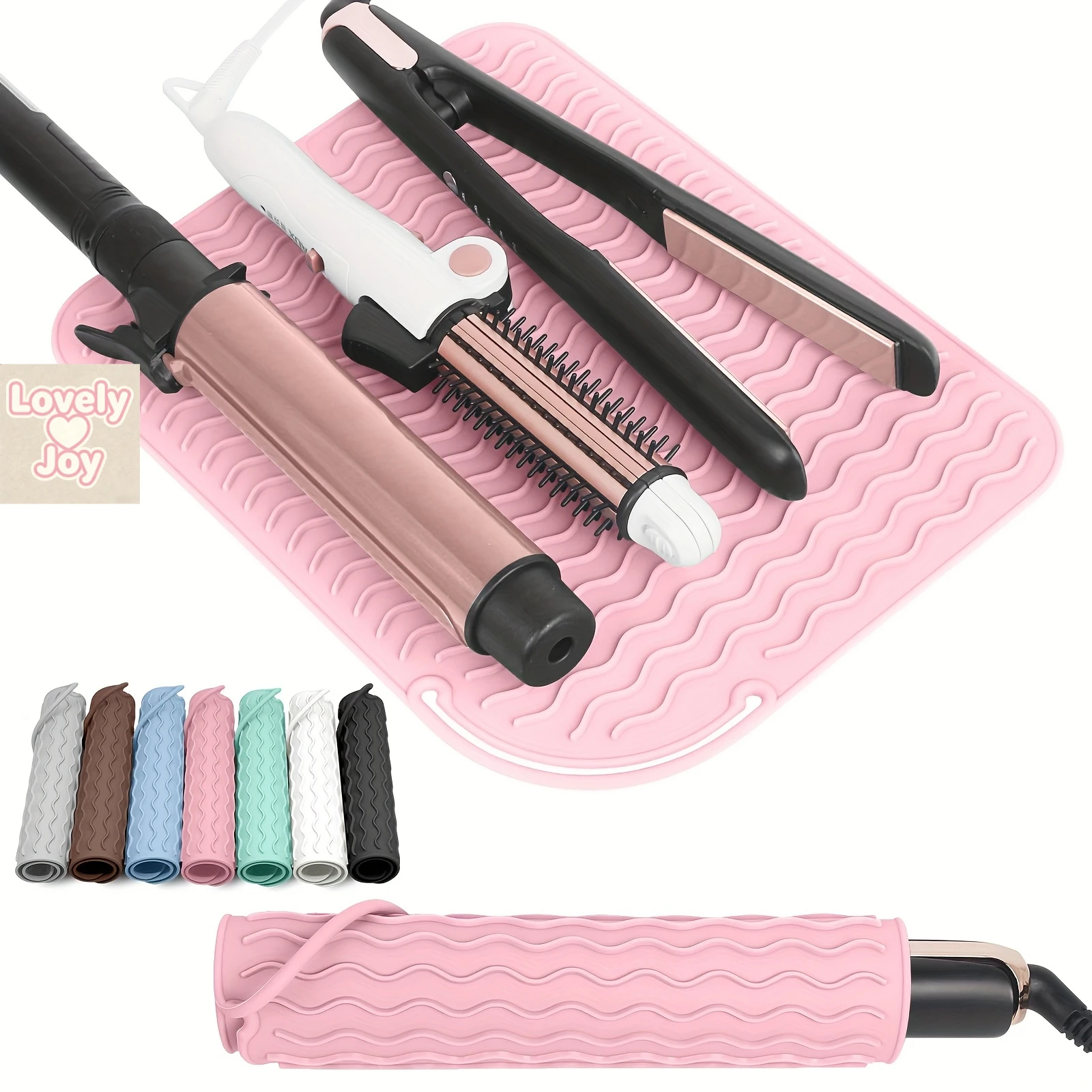 Silicone Heat-Resistant Mat for Hair Straighteners and Curling Irons – High-Temperature Resistant, Non-Slip Travel Storage Case
