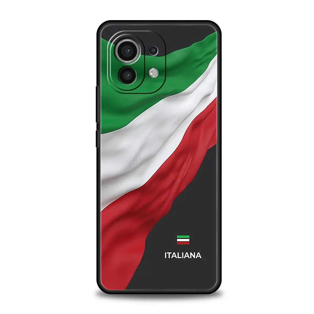 جراب هاتف بعلم إيطالي من السيليكون الناعم ، غطاء لـ Xiaomi 14 ، 13T ، 12T ، Pro ، 12 ، 13 ، 11 Ultra ، Mi Note 10 Lite ، 10T ، 5G ، 11X ، 11T ، 11i ، 9T