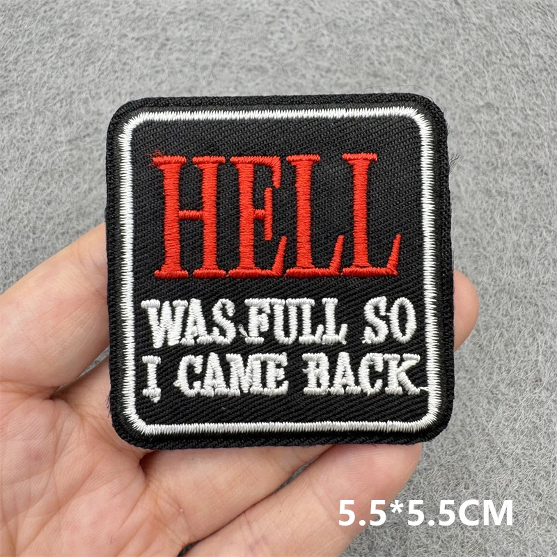 Warnung Gefahr Eisen auf Patches für Kleidung Cartoon Buchstaben Nähen Stickerei Patch auf Jacke/Hut Rucksack Aufkleber Abzeichen – Detail 7
