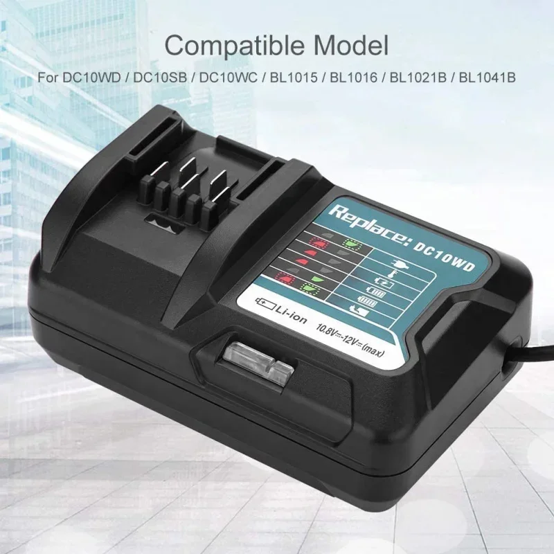DC10WD Battery Charger for Makita 10.8V 12V Battery BL1016 BL1040B BL1015B BL1020B BL10DC10SA CL107FDWY Quick Charger