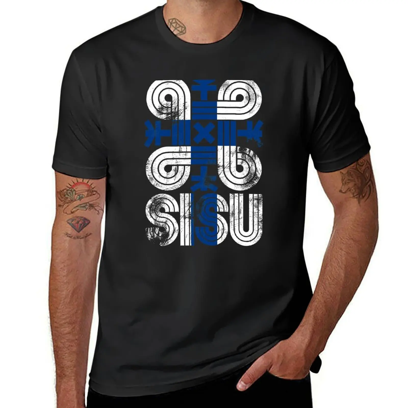 Sisu Finnish Symbol of Protection Rune T-Shirt graphics sports fans Men's t-shirts