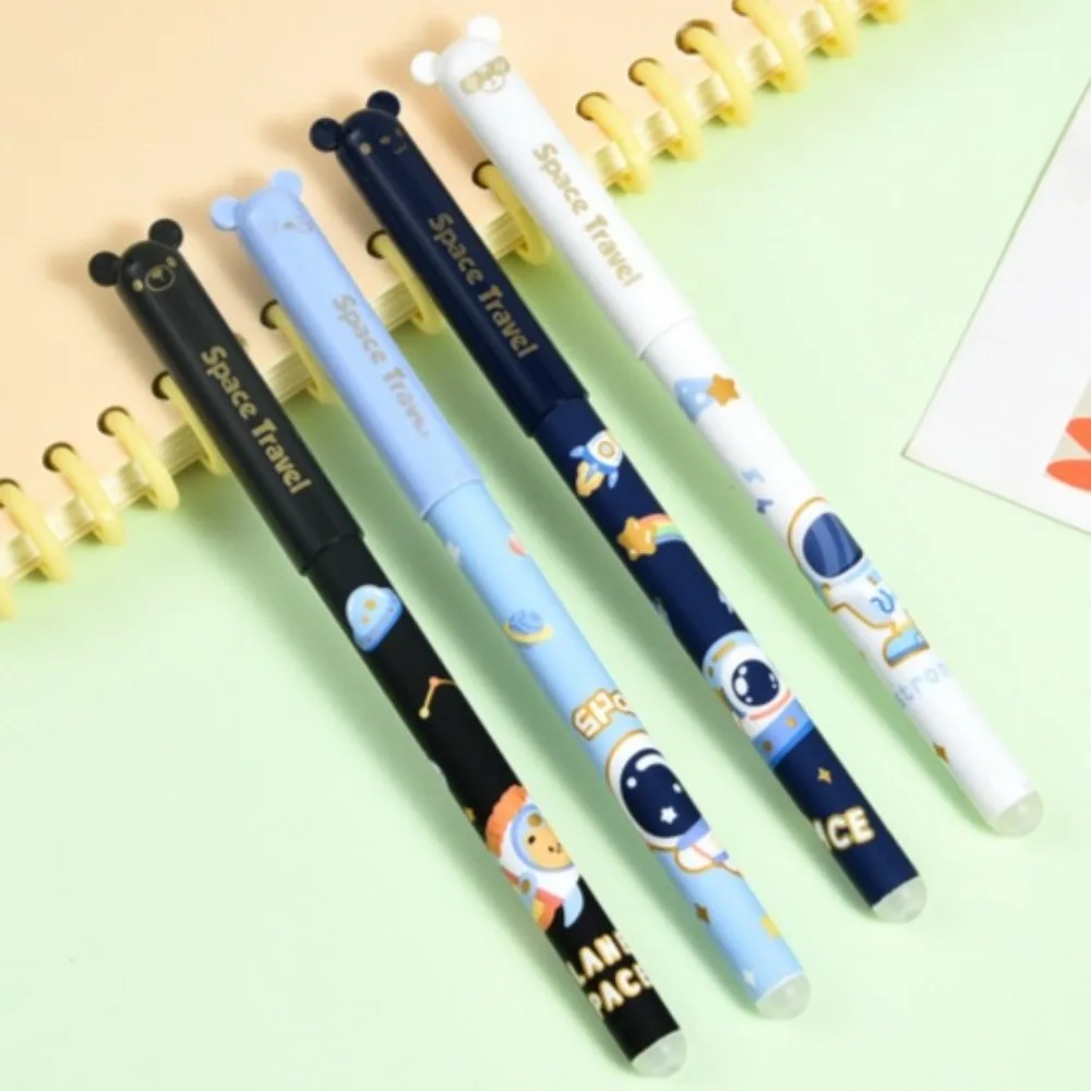 12 Pcs Cartoon Panda Erasable Neutral Pen Quick Drying Easy Friction Erasable Brush Question Astronaut Writing Supplies