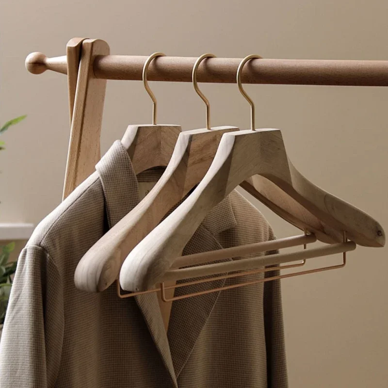 

Wideshouldered Wooden Suit Hanger Non-Slip Coat Rack Organizer Nordic Style Pants Rack Traceless Adult Clothes Hanger