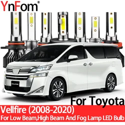 YnFom per Toyota Vellfire 2008-2020 Kit di lampadine per fari a LED speciali per anabbaglianti, abbaglianti, fendinebbia, accessori per auto