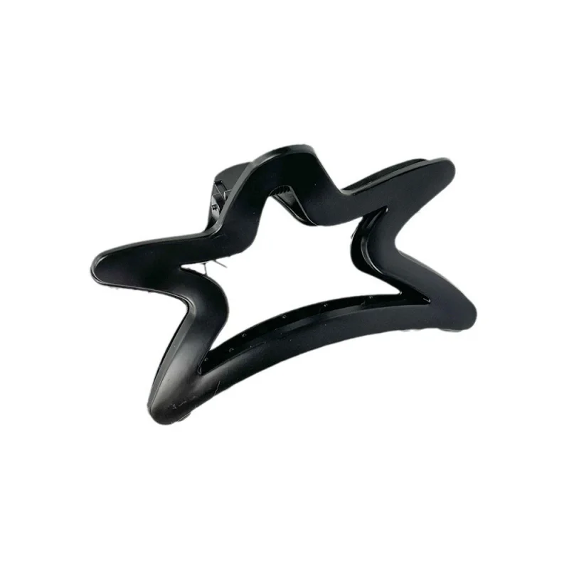 لوح إضاءة على شكل نجمة خماسية غير لامعة، مشبك شعر على شكل قرش بلون القهوة والحليب الكبير