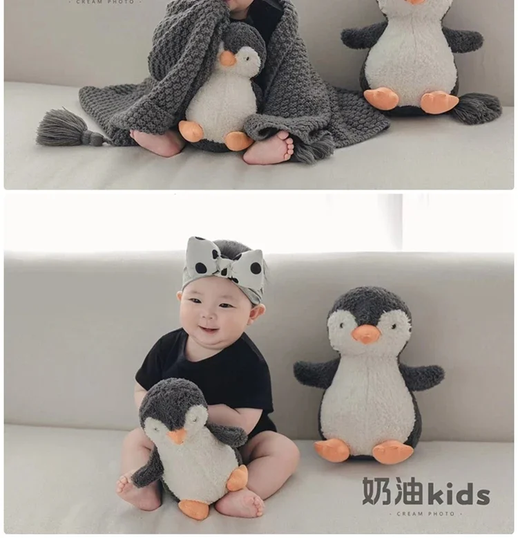 Bai Tian Baby Photography Costume Penguin Prop Half Year Old Photo Weekly Photo ropa recien nacido fotografia niña  신생아사진