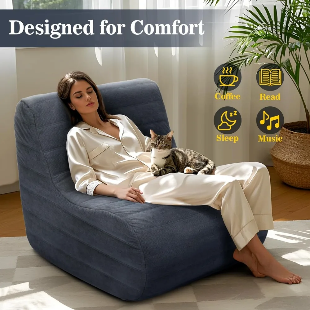 Chaise de pouf, pouf au bord de feu, canapé paresseux, grand canapé de sol, chaise longue en mousse à mémoire de forme pour chambre à coucher, salon R