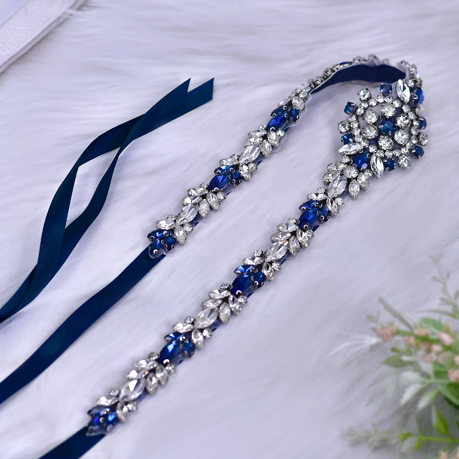 Cinturón de novia con diamantes de imitación y cristal, accesorio para vestido de novia, faja de boda para la máxima elegancia, S124