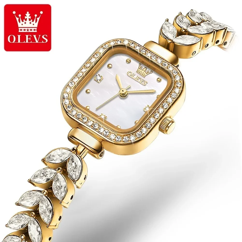 OLEVS 9987 Quartz Fashion Watch Square dial Stainless Steel