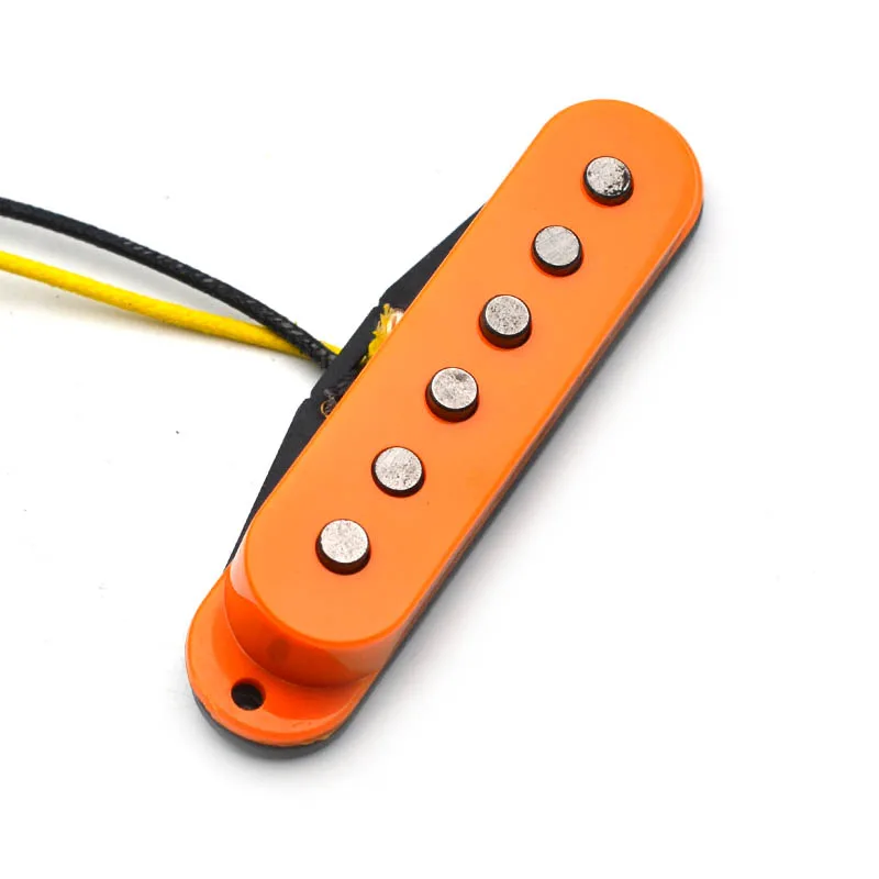 Alnico 5 Single Coil Staggered Top Fiber Bobbin Pickup Electric Guitar Neck/Middle/Bridge 50/50/52mm for FD ST Orange Color