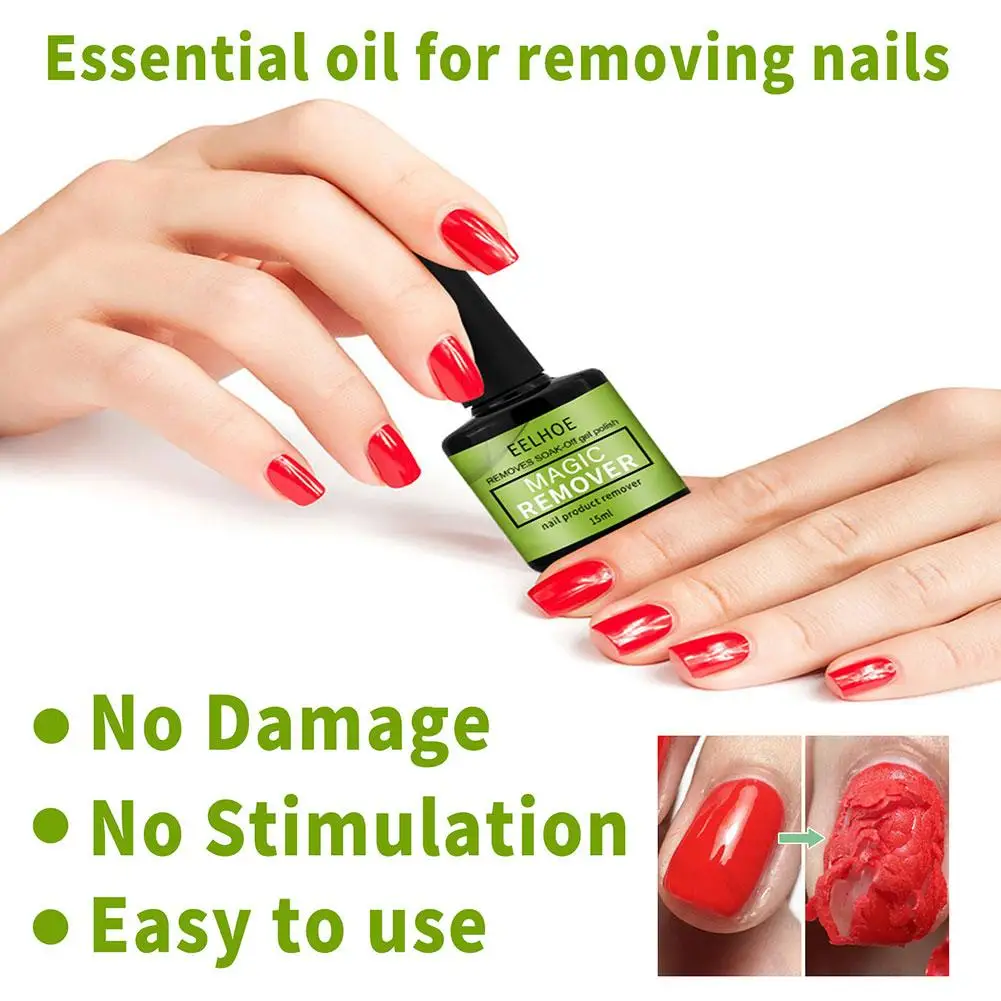 Removedor mágico de esmalte de uñas en Gel UV, eliminador de esmalte de uñas en Gel, removedor de esmalte de barniz semipermanente, 15ml