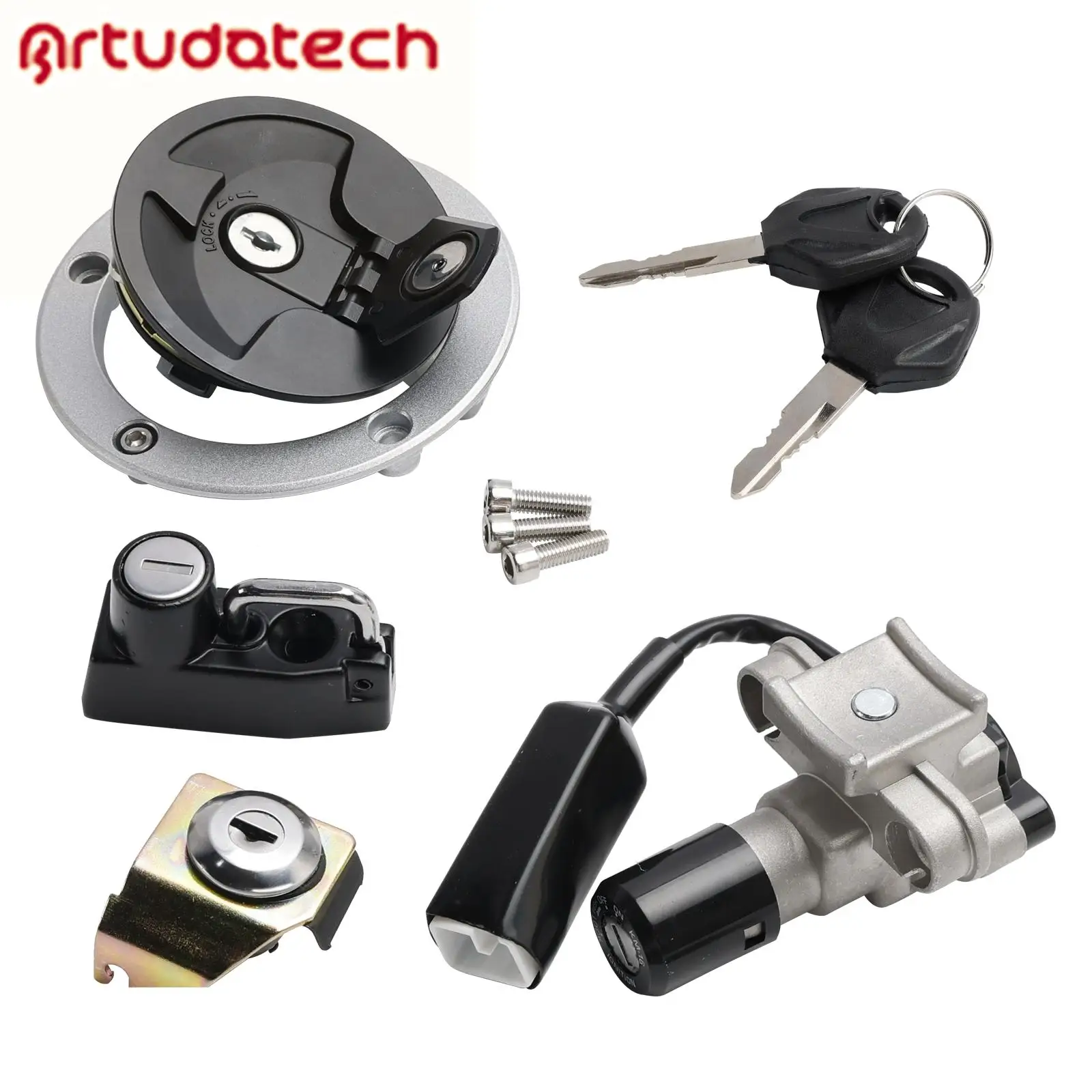 FUEL TANK CAP IGNITION SWITCH SEAT LOCK SET FOR KAWASAKI Z125 PRO 2017-2023