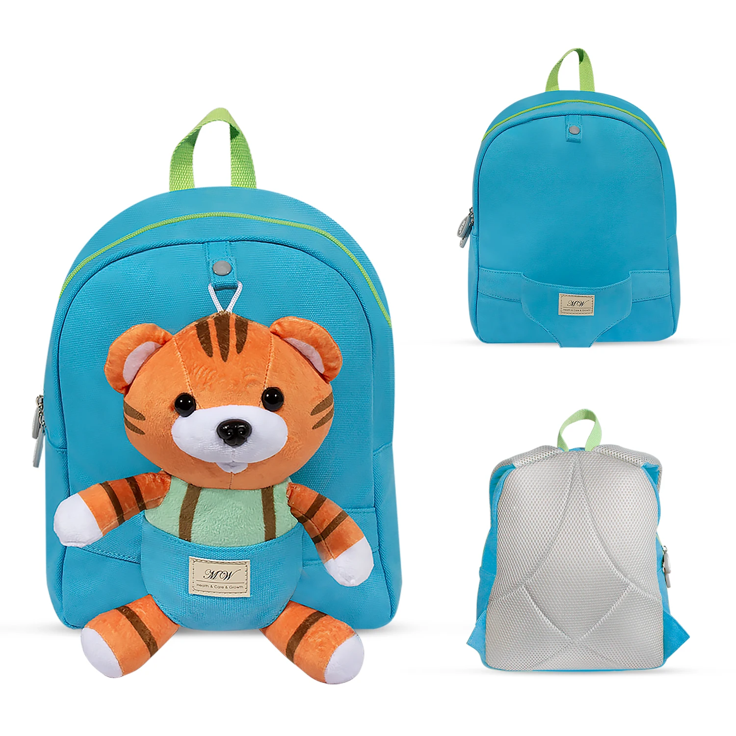 MAN WA Children's Backpack, Cute And Detachable Tiger Elephant Doll Backpack, Boys' And Girls' Backpack, Kindergarten Backpack