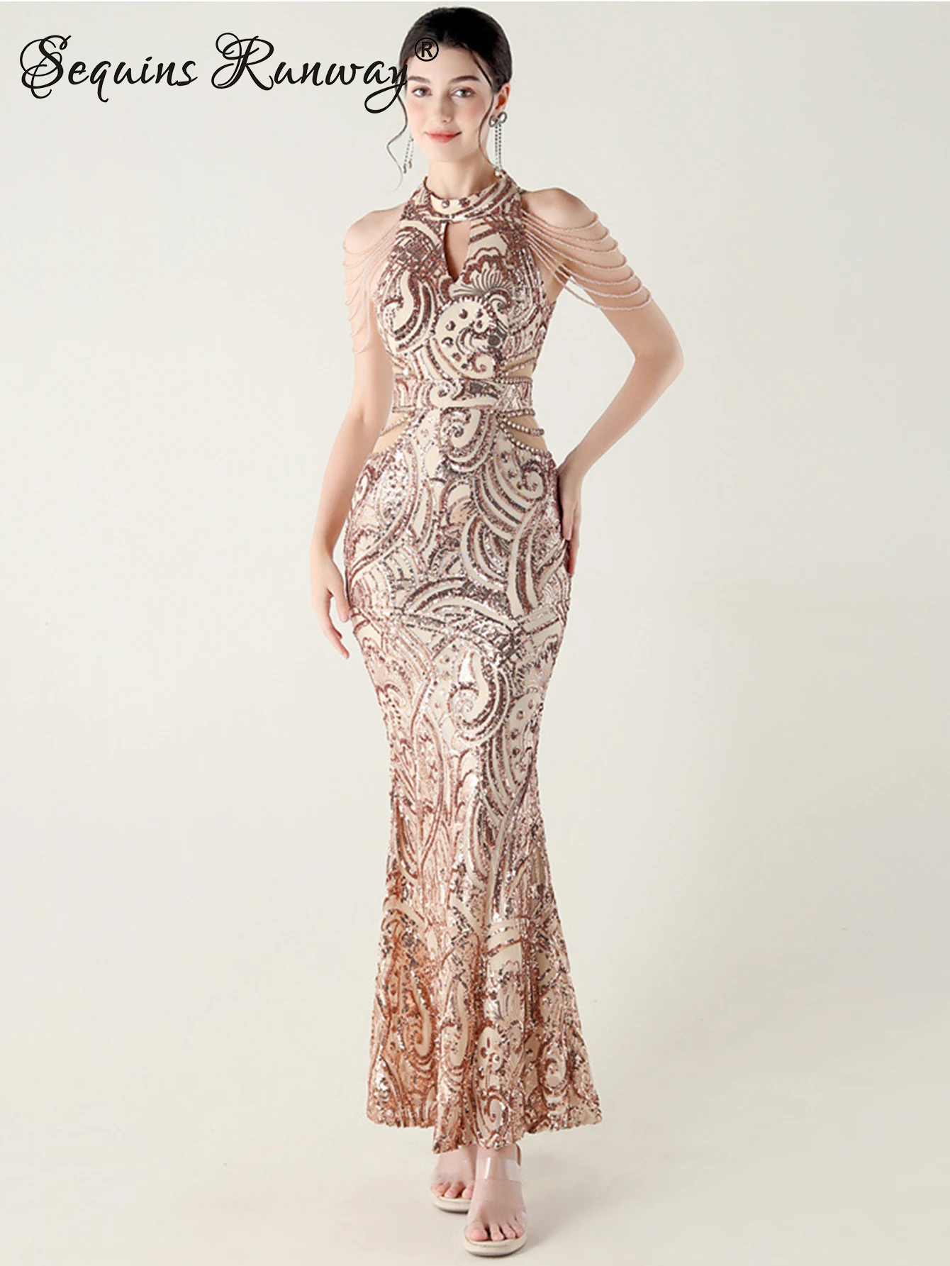 

Сексуальное прозрачное черное летнее платье с пайетками, женские элегантные роскошные вечерние длинные платья, женские вечерние платья для выпускного вечера на день рождения, платья