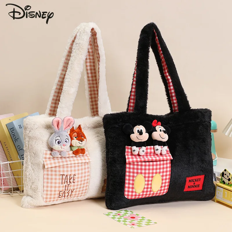 

Disney New Women's Handbag Fashion High Quality Women's Shoulder Bag Cartoon Versatile Large Capacity Girl Shopping Storage Bag