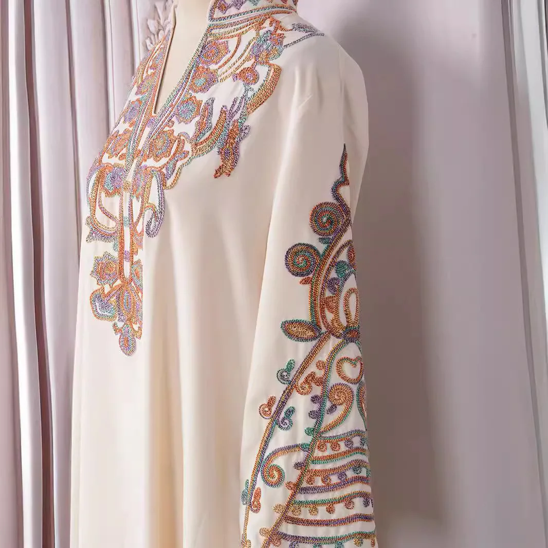 Jalabiya for Women Dress Muslim Party Embroidery Ramadan Dubai Abaya Kaftan Islam Vestidos Arab Eid Long Robe Morocco Abayas