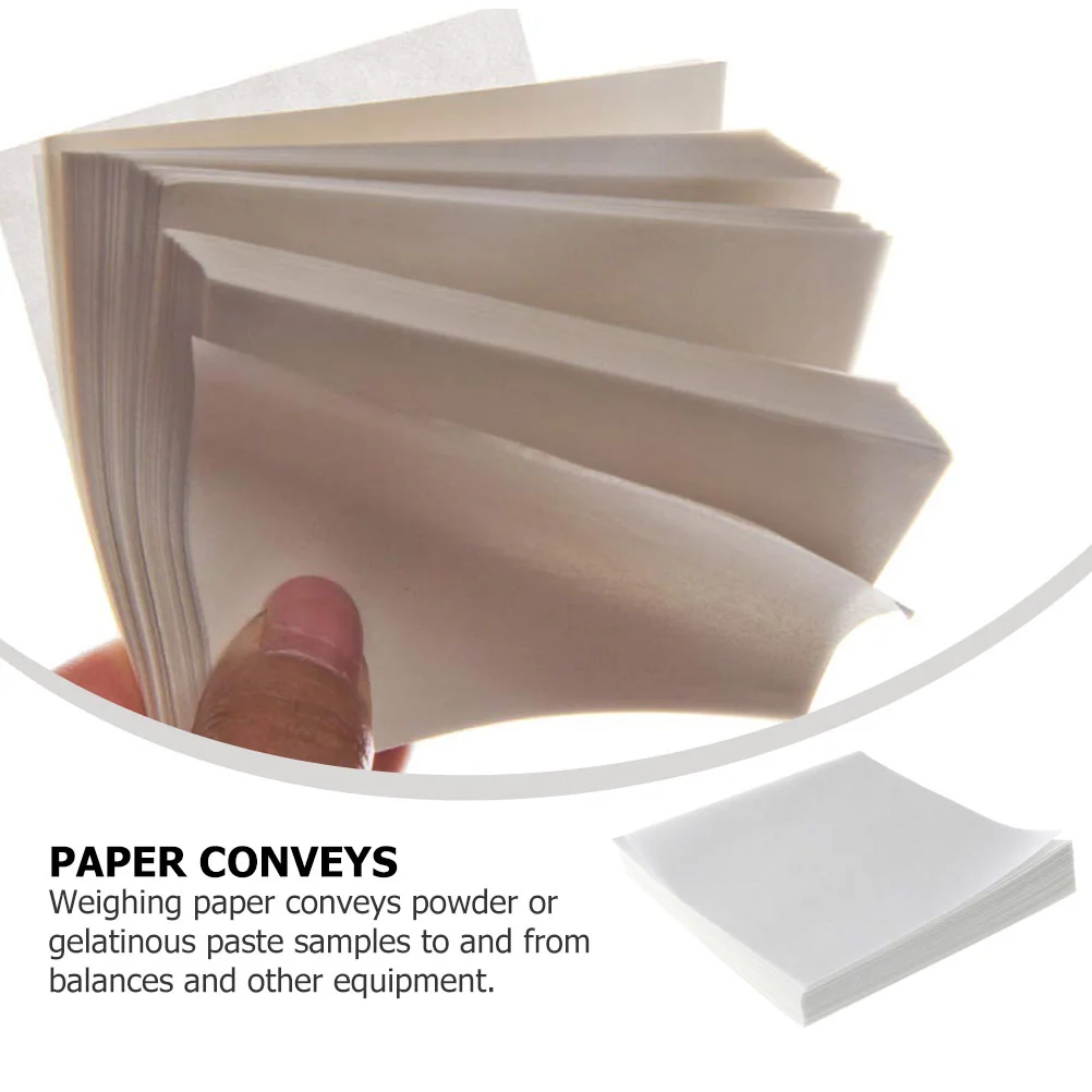 500 Sheets Weighing Paper Non-Stick Glossy Laboratory for Balance Samples Transfer White Nitrogen Free