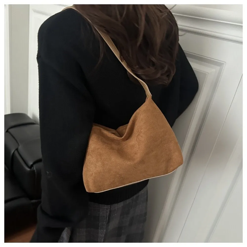 Große Schultertasche aus Wildleder mit Reißverschluss, Crossbody-Tasche mit verstellbarem Riemen, Damenhandtasche, Pendler-Boston-Tote-Bag, elegante Taschen – Detail 14