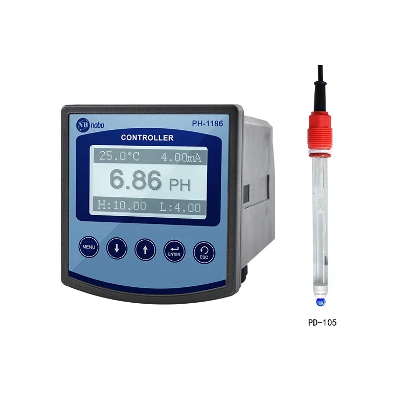 Hign precision PH-1186  Hot sale PH Meter PH Online Controller with RS485 Ralay out Lower Price hydroponic ph meter controller