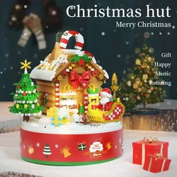 Christmas Series Building Blocks Pink Christmas Tree Snow House Assembly Bricks Toys Desktop Decoration Children Holiday Gifts