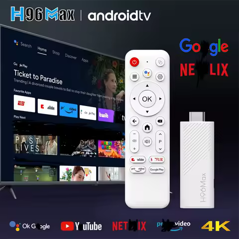 10pcs LOT H96 MAX H313 mini TV Stick Android14 Quad Core Wifi6 BT5.0 4K@60fps ATV Launcher Voice Assistant Media Player