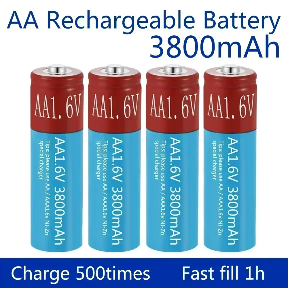 

AA Battery Rechargeable Battery NI-ZN 3800mAh 1.6V Battery for toys MP3 Solar Lights Digital Camera MP4 RC car & USB Charger