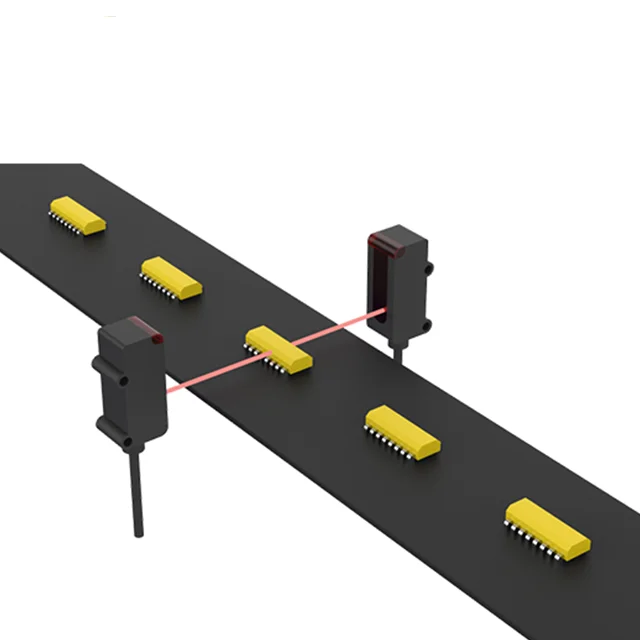 AKUSENSE PTN-T150PO 1500 مللي متر المدى ضبط من خلال شعاع مربع الكهروضوئية الاستشعار PNP ضوء على موقف المستودع AGV رافعة شوكية