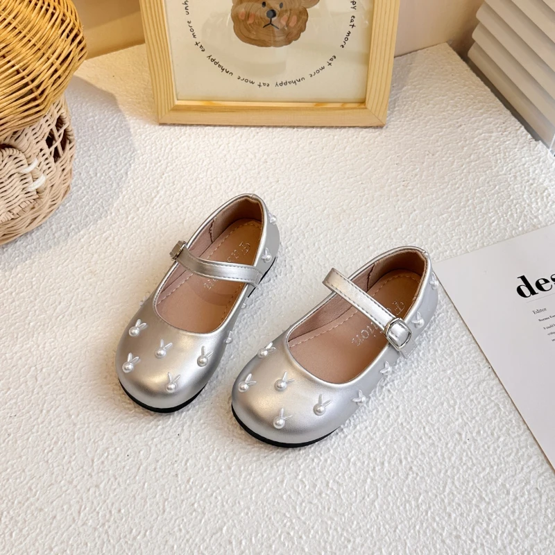 

2025 Children Leather Shoes for Girls Autumn New Fashion Korean Style Soft Bottom Anti-slippery Versatile Princess Dress Shoes