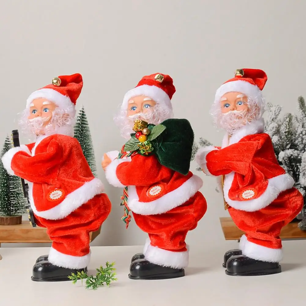 Electric Santa Claus Twerking Elderly Doll Buttock Shaking Xmas Figurine Dancing Christmas Music Toy for Christmas Party Decor