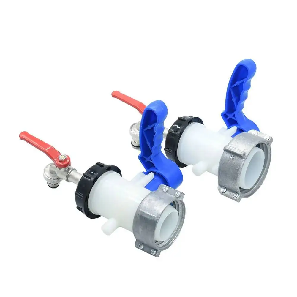 

60 75Mm IBC Adapter 16Mm Nipple Rain Bucket Fitting 15-16Mm Garden Hose Tap Quick Connector Faucet Alloy Tank Valve