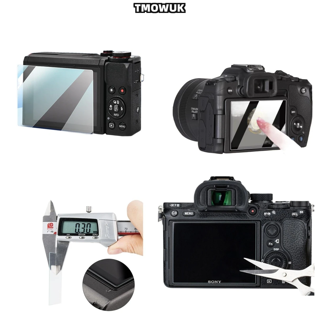 

For Canon G7X3 850D M200 Camera Screen Protector Tempered Glass 9H Hardness HD Clear Anti-Scratch Film