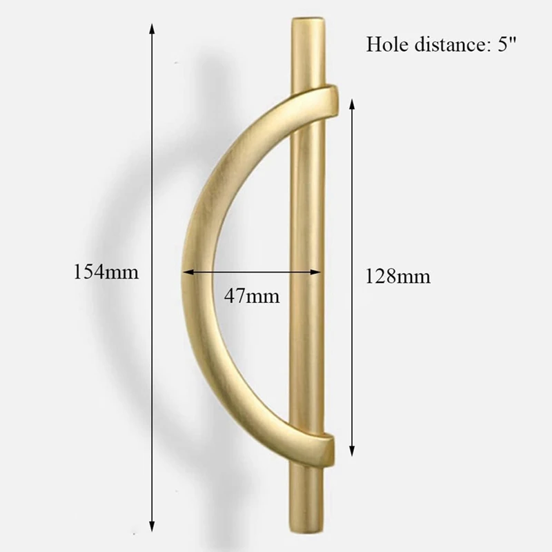 2Pcs Gold Cabinet Pulls Drawer Pulls Half Moon Shape Cabinet Pulls Drawer Dresser Handles Kitchen Cupboard Handles Easy To Use A