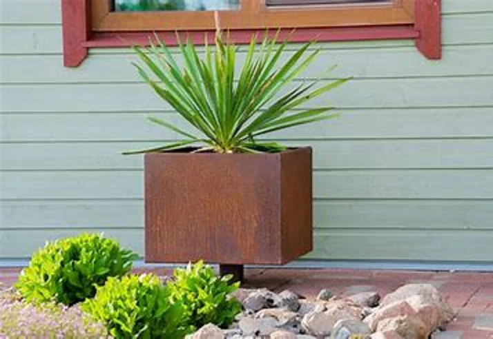 professional supply good quality metal corten steel big plants flowers rusty flower box  flower pot