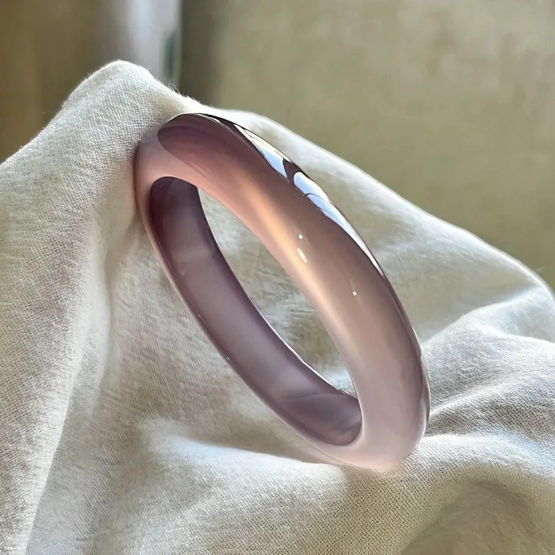 

Natural Ice Transparent Purple Agate Bracelet, Fashionable and Versatile Temperament Jewelry