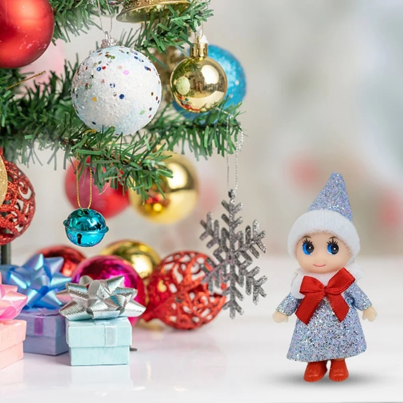 

D5 4Pcs Christmas Baby Elf Doll Christmas Tiny Elf Doll Christmas Mini Elf Baby Doll Toy Baby Elves Dolls Toy For Kids Xmas Gift