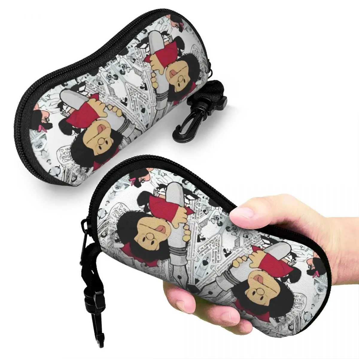 Custom Anime Mafalda Shell Eyeglasses Protector Cases Cool Sunglass Case Kawaii Cartoon Glasses Pouch