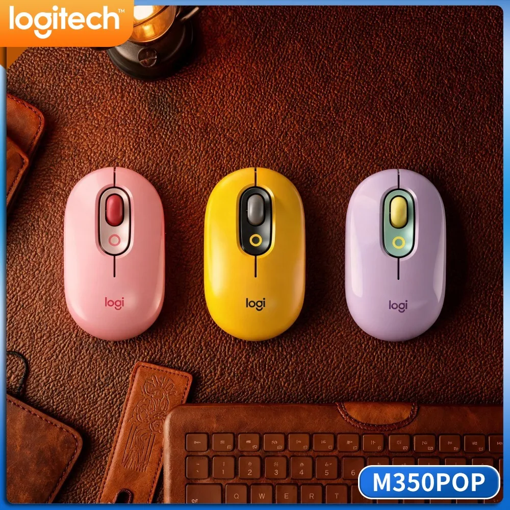 Logitech M350 POP Quiet Wireless Mouse Light Weight Slim Body Stable Connection For Notebook Mac PC Office Travel Working Scene