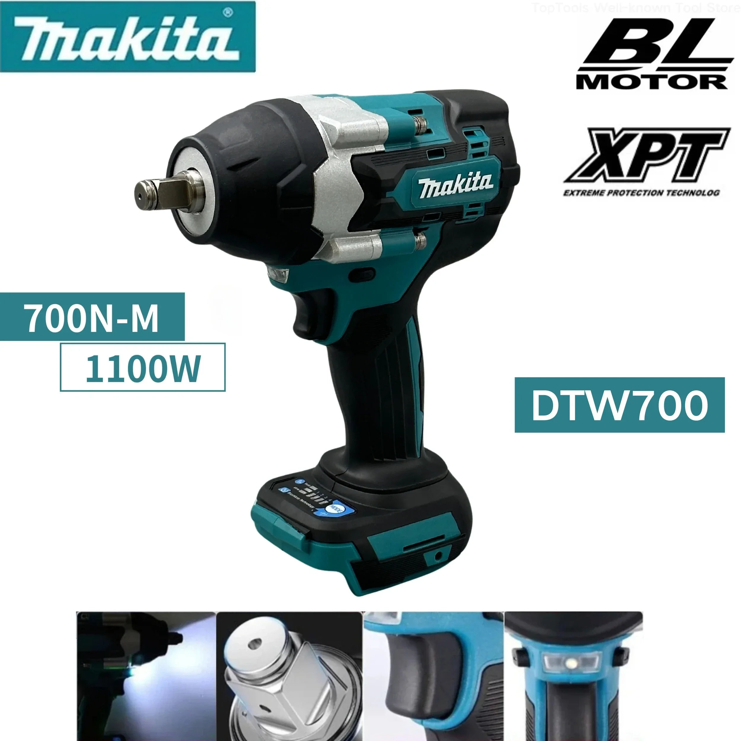 

Makita DTW700 1800 N.M Torque Brushless Electric cordless Impact Wrench 1/2 In Lithium-Ion Battery For Makita 18V 2024