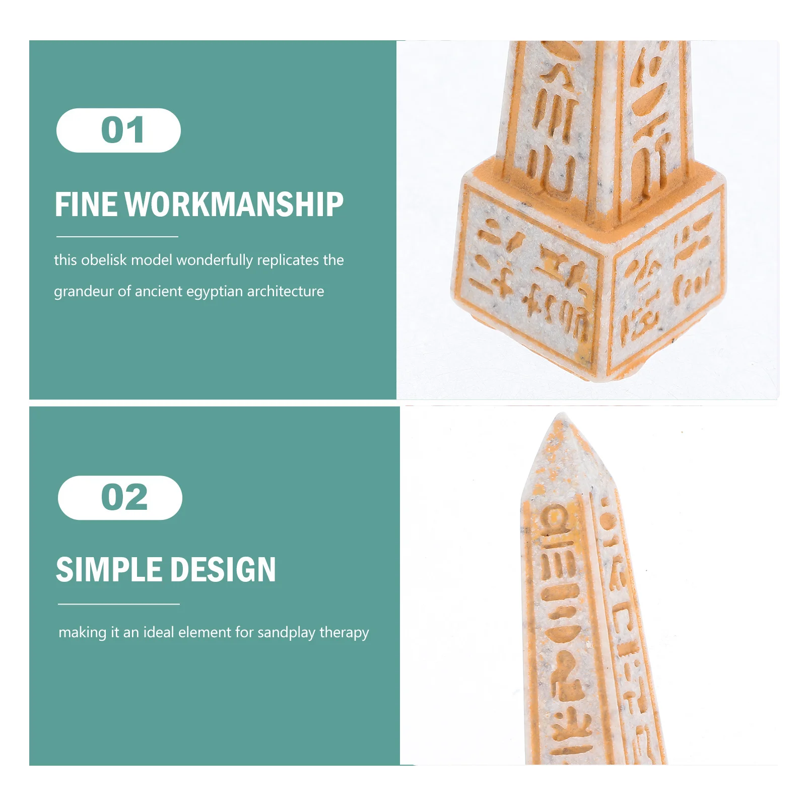 1 PC จิตวิทยาทรายตารางโบราณ Obelisk เสารุ่น Figurine Tower Home Decor Miniature รายละเอียด
