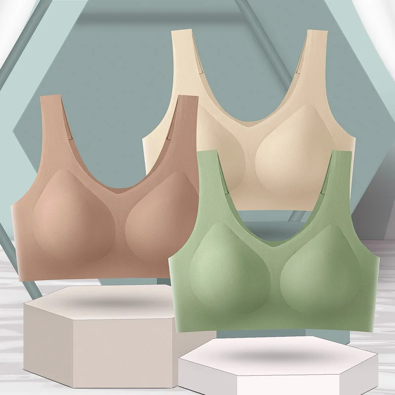 Seamless Bra Women Comfort Lingerie Sports Padded Tops Sexy Wireless Underwear Soft Support Bras Wide Shoulder Straps Intimates