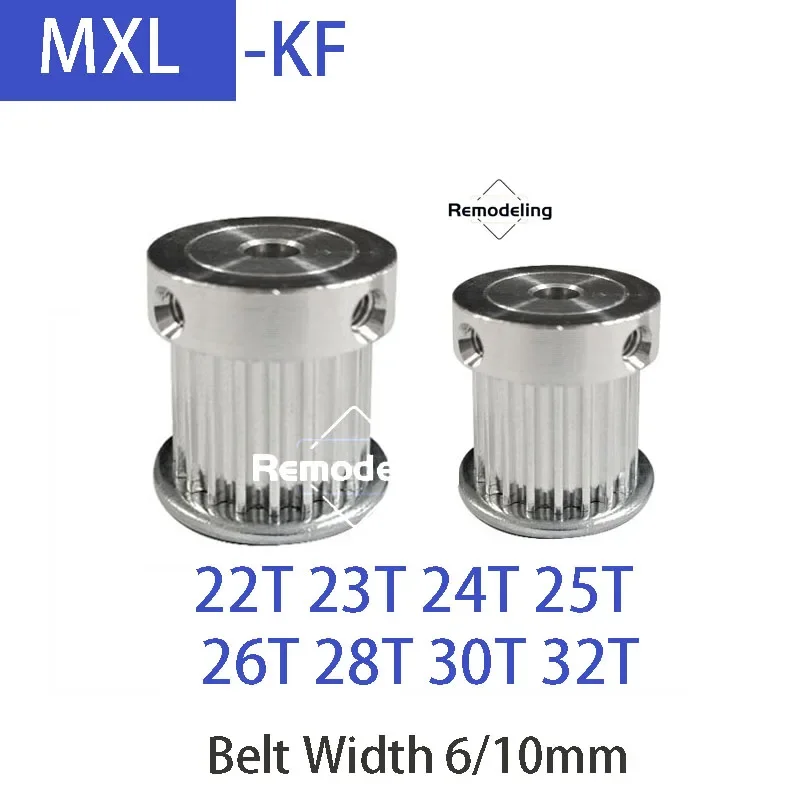 

1pcs MXL KF Timing Pulley Aluminum Alloy 22T 23T 24T 25T 26T 28T 30T 32T Groove Width 7/11mm Belt Width 6/10mm Bore 4mm-15mm